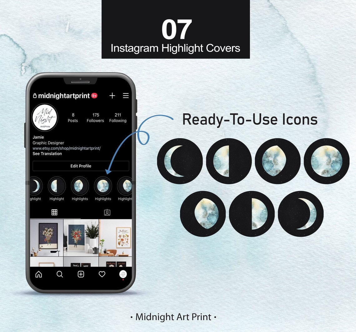 Instagram Story Highlight Icons Moon Phases Icons Moon - Etsy Australia