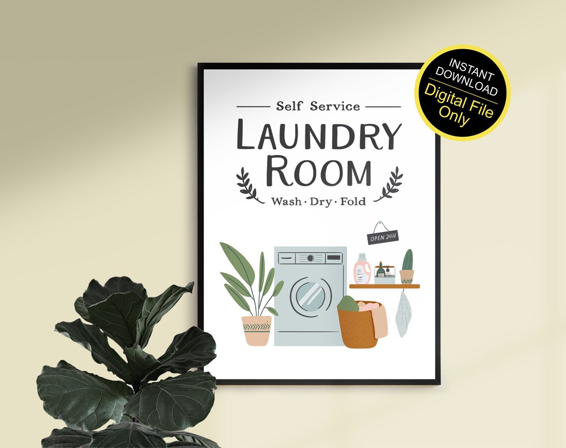 Laundry Room Wall Art Laundry Printable Art Laundry Room Etsy