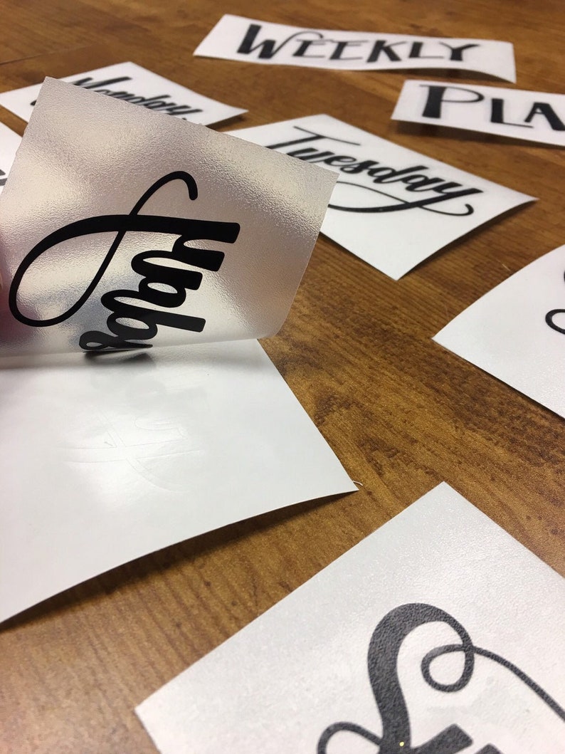 DIY Weekly Planner Vinyl Sticker Set for Chalkboards & Etsy