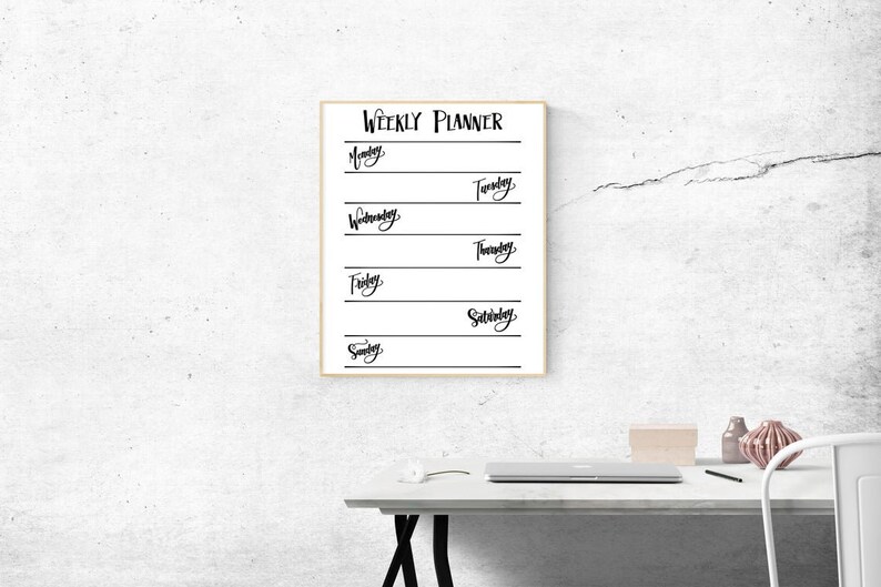 DIY Weekly Planner Vinyl Sticker Set for Chalkboards & Etsy