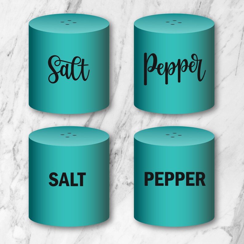 Salt & Pepper Shaker Labels, Kitchen Organization Stickers, Pantry