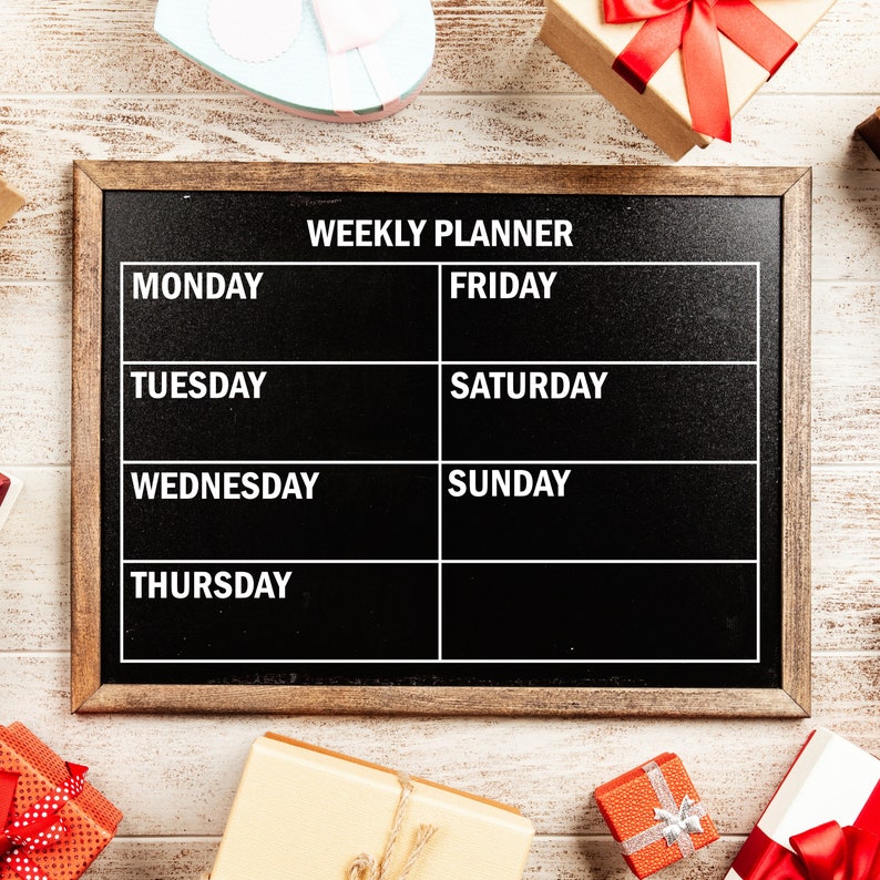 DIY Weekly Planner Vinyl Sticker Set for Chalkboards & Etsy