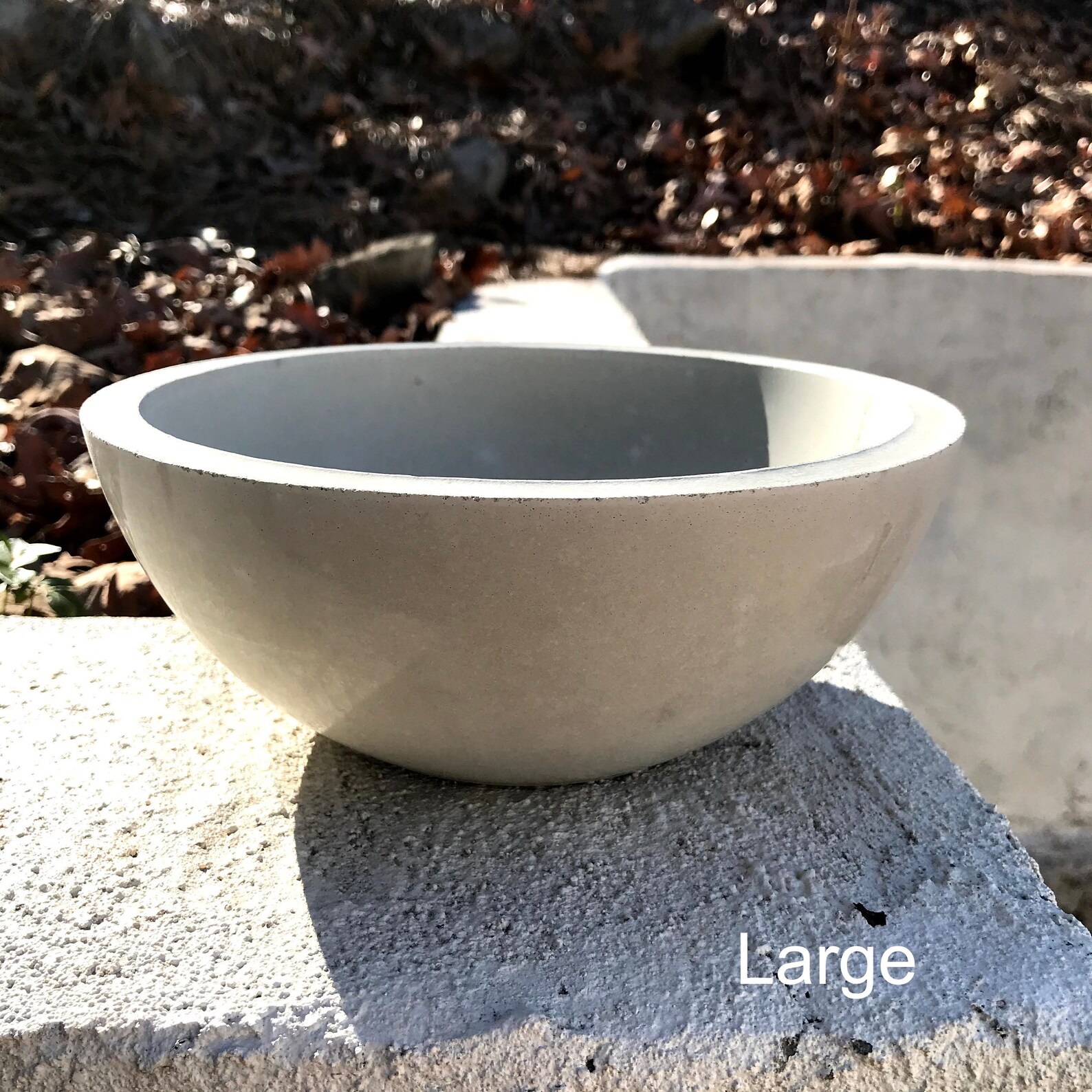 Large Concrete Bowl Tall Concrete Planter Bowl Decorative Etsy