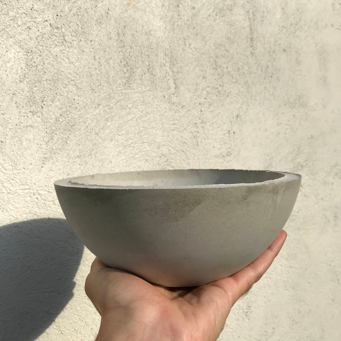Large Concrete Bowl Tall Concrete Planter Bowl Decorative Etsy