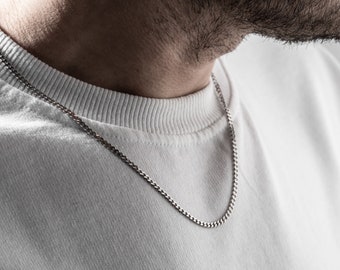 Silver Chain Necklace for Men, Jewelry Gifts for Guys, Genuine 925 Sterling Silver Chain, Present for Son or Brother, Thick Curb Chain