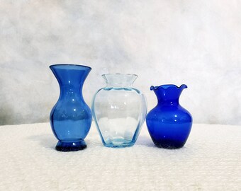 Choice Cobalt Blue Bud Vase Small Flower Glass Vase Vintage