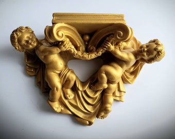 Cherub Wall Medium left/right Ceramic Ivory And Gold Via Veneto Cherub Wall Medium left/right Ceramic Ivory And Gold Via Veneto