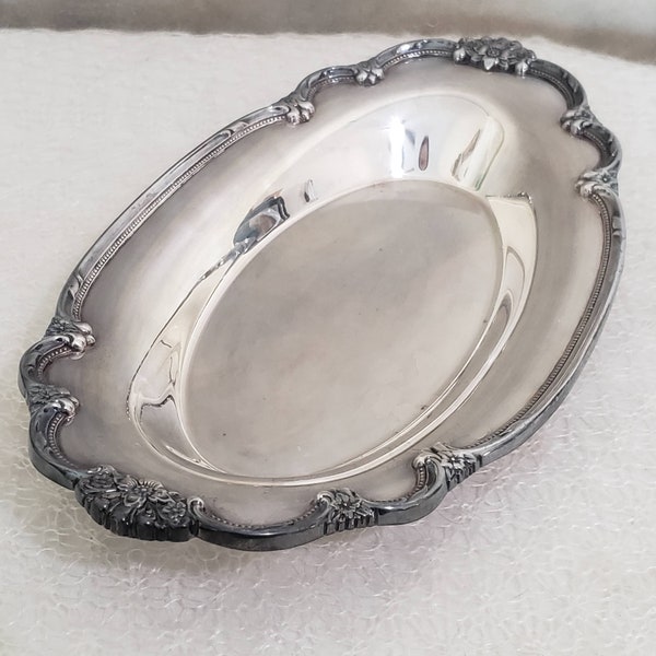 Vintage Silver Oval Bowl Silver Plate Rogers Bros Platter Serving Dish Tray