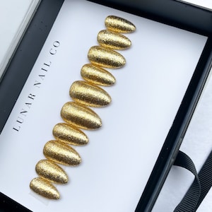 Gilded Gold | Valentine’s Day Press On Nails | Natural Nails | Gold Nails | Short Nails | Custom Nails