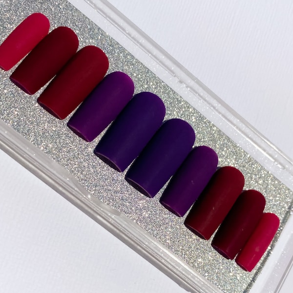 Uñas Very Berry / Uñas personalizadas / Uñas otoñales / Uñas ombré / Uñas postizas