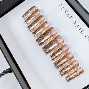Rose Gold | Valentine’s Day Press On Nails | Natural Nails | Pink Nails | Short Nails