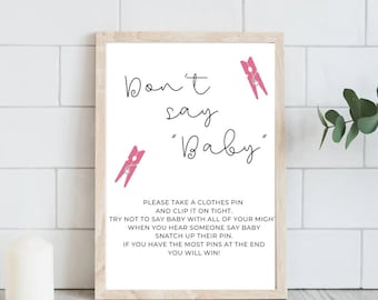 Sag nicht Baby Shower Spiel Vorlage
