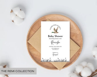 Baby Ente Dusche 5 x 7 Einladung Vorlage Sofort Download Bearbeitbar Printable