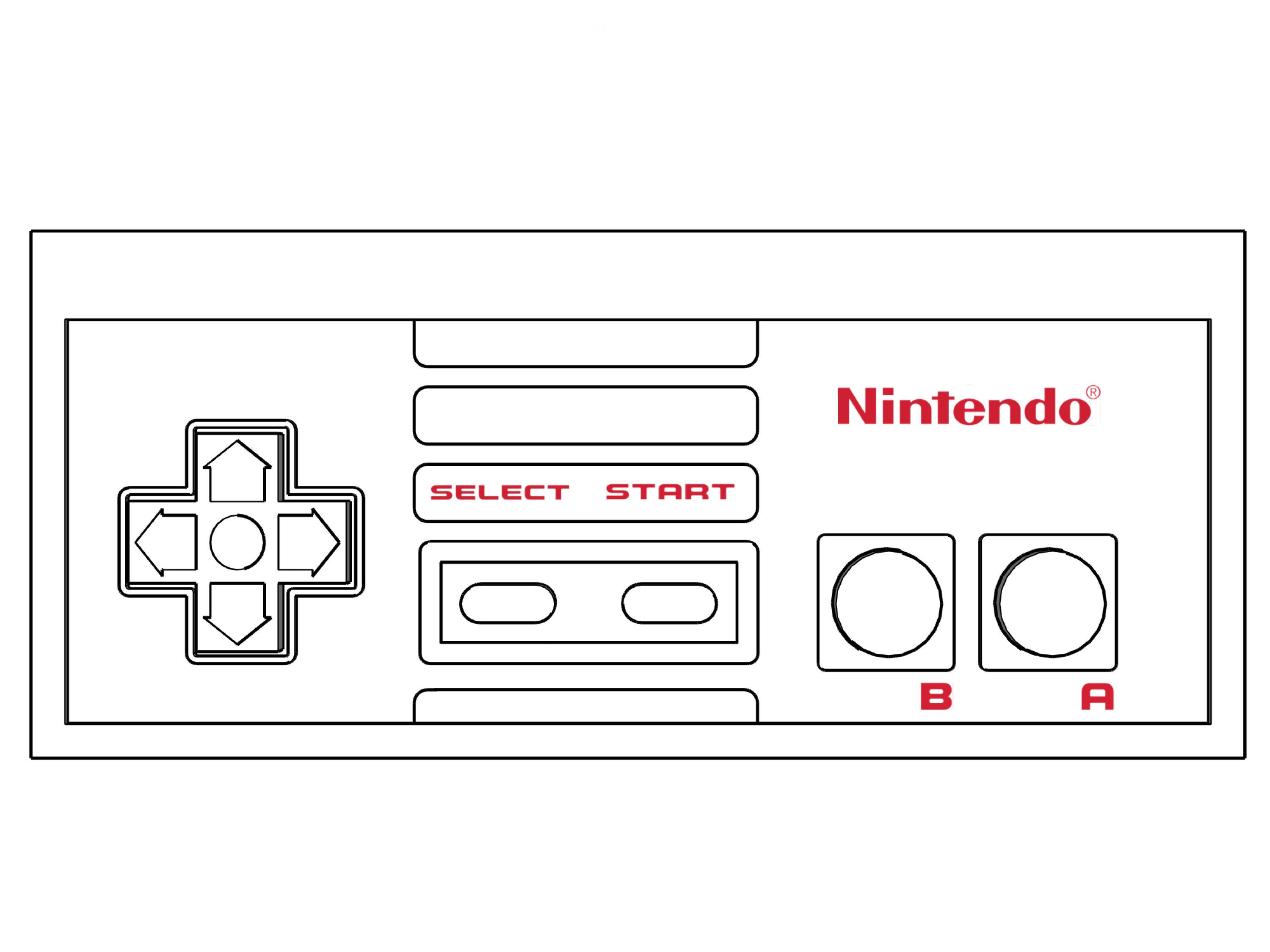 nes controller drawing