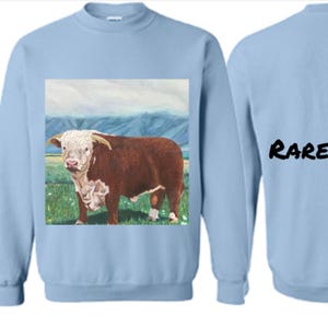 Registered Horned Hereford Bull (1950’s/1960’s) UNISEX Regular or Hooded Sweatshirt **many colors**