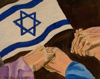 Pray for Israel, Print(Canvas or Regular)of original oil painting, FREE SHIPPING