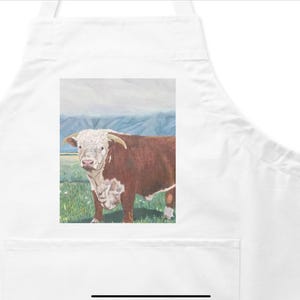 Registered Horned Hereford Bull apron