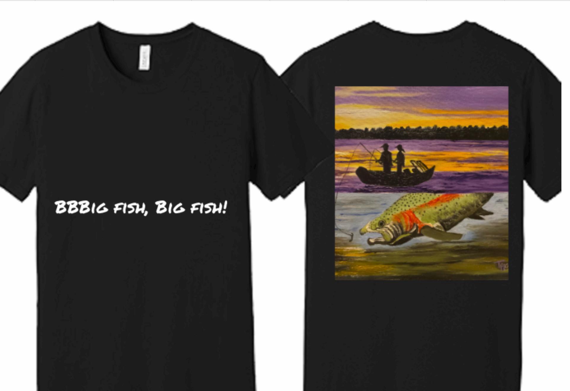 Big Mens Size Fishing T Shirt