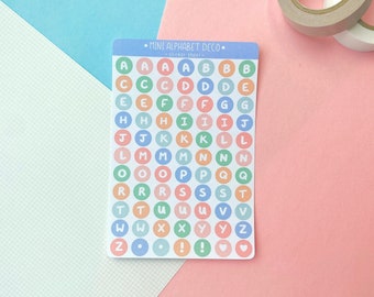 Alphabet Deco Mini Sticker Sheet - Planner & Journal Stickers