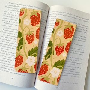 Strawberry Vines Bookmark • Double Sided 16pt thickness