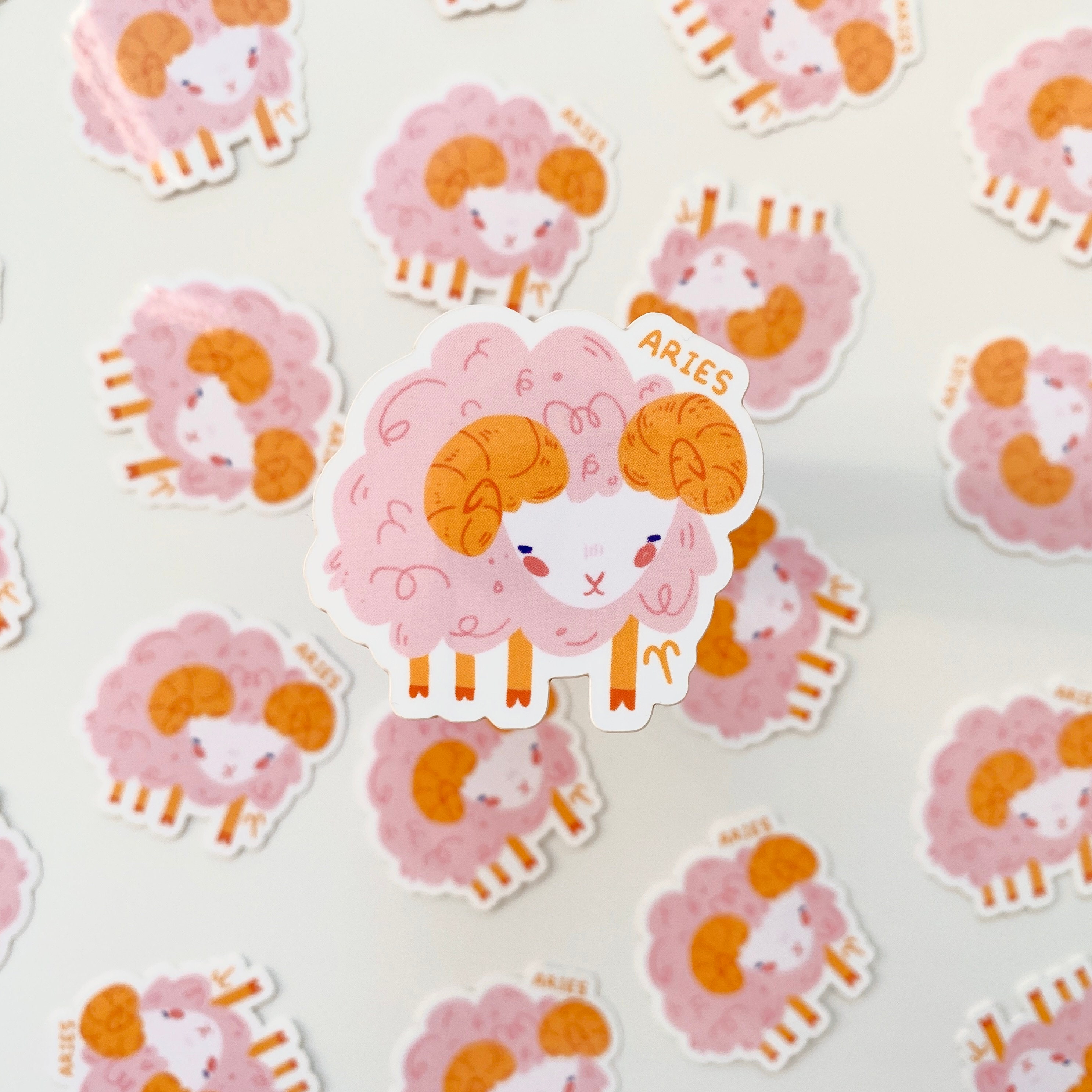 Aries Zodiac Glossy Vinyl Sticker - Etsy
