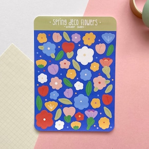 Spring Deco Flowers Sticker Sheet - Planner & Journal Stickers