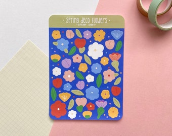 Spring Deco Flowers Sticker Sheet - Planner & Journal Stickers