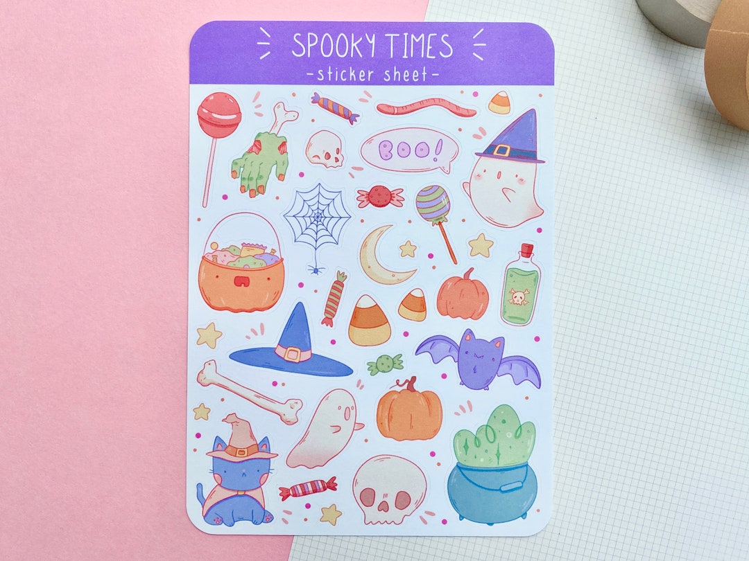 Spooky Times Sticker Sheet - Planner & Journal Stickers - Etsy