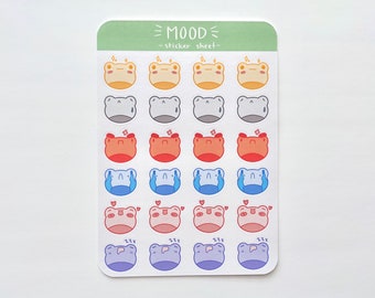 Froggy Mood Sticker Sheet  - Planner & Journal Stickers