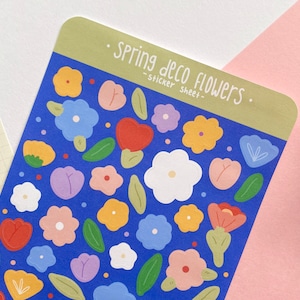 Spring Deco Flowers Sticker Sheet - Planner & Journal Stickers - Etsy