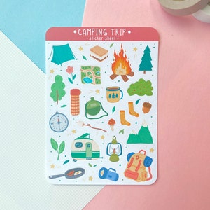 Camping Trip Sticker Sheet - Planner & Journal Stickers