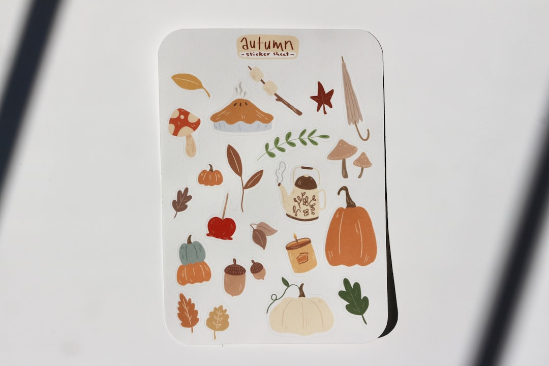 Autumn Theme Sticker Sheet Planner & Journal Stickers - Etsy