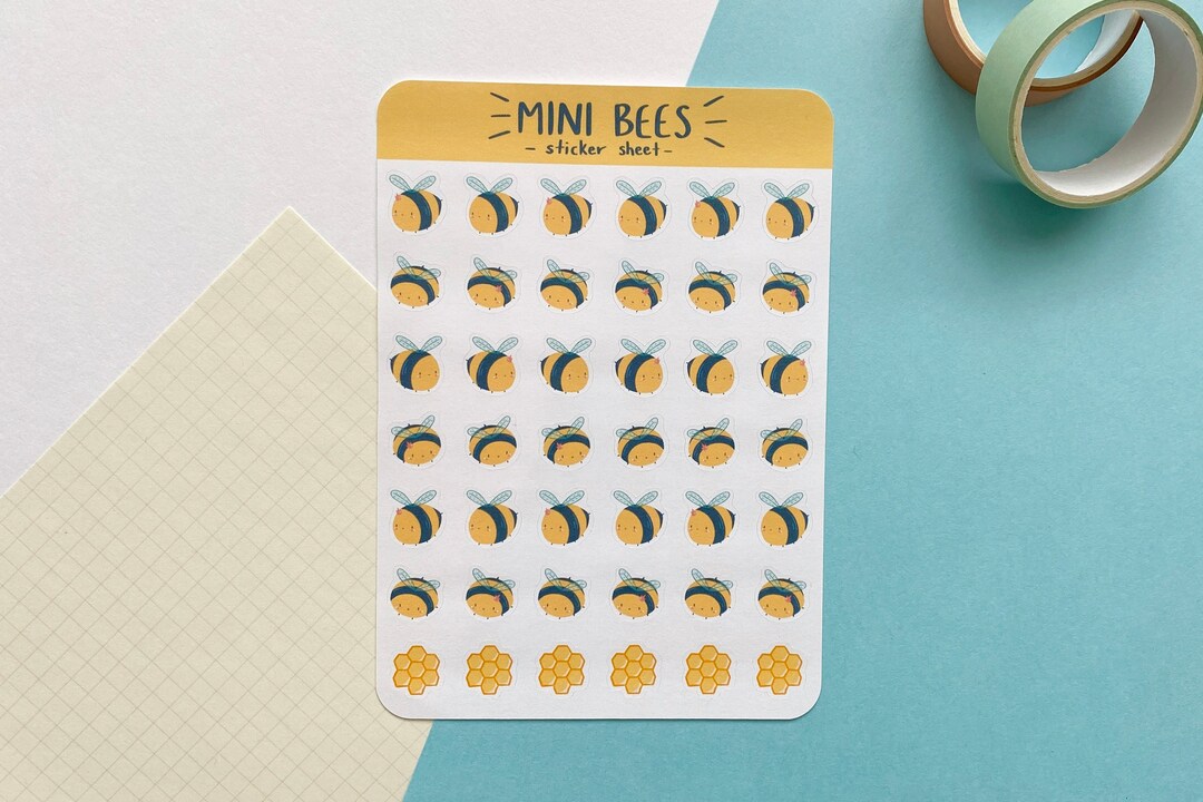 Mini Bees Sticker Sheet - Planner & Journal Stickers - Etsy