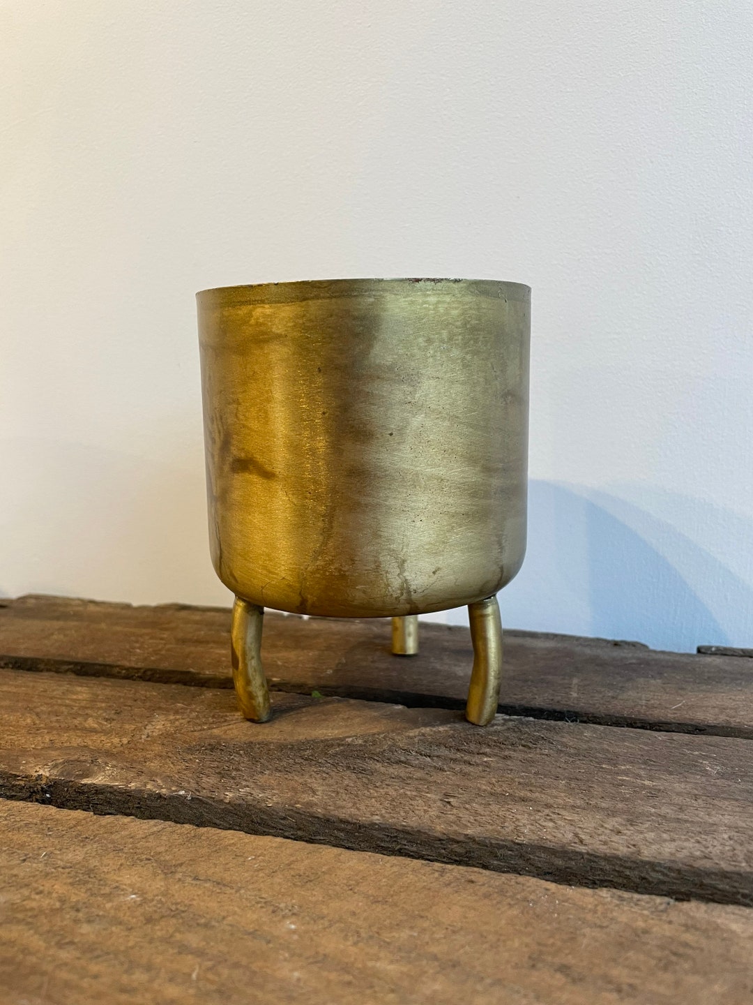 Gold Metal Plant Pot on Legs 9cm Plant Pot Etsy UK