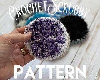 PATTERN | Crochet Scrubby Pattern | Round Scubby Pattern | Dish Scrubby Pattern | Double Sided Dish Scrubby | Beginner Crochet Pattern