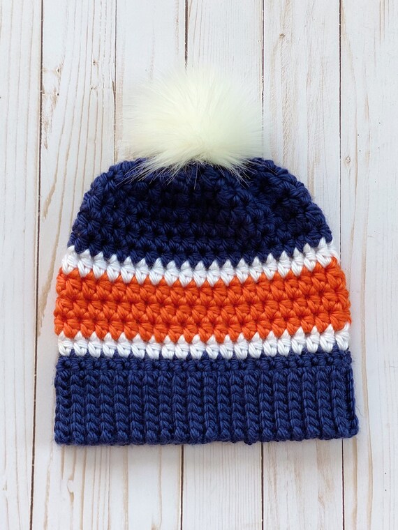 Crochet Denver Broncos Beanie - Winter Hats