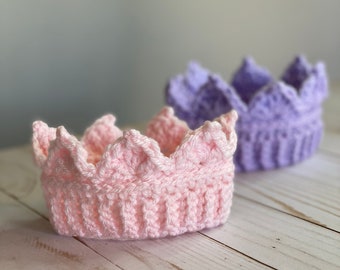 Crochet Baby/Child Crown Headband | Ear Warmer | Handmade Dress-Up & Photo Prop | Newborn–Child Sizes