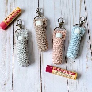 Crochet Lip Balm Holders | Chapstick Holders | Lip Balm Keychain | Chapstick Keychain | Lip Balm Holder with Swivel Clasp