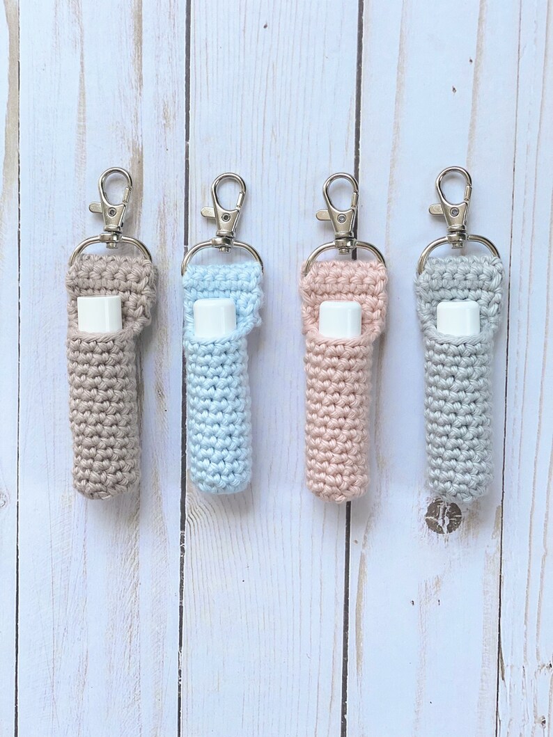 Crochet Lip Balm Holder Keychain Pattern | PDF Digital Download | Beginner Friendly Chapstick Holder | Easy Crochet Keychain Pattern image 3