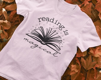 Reading Is Magical Bookish Unisex T-Shirt | Book Lover Christmas Gift | Bookstagram and Booktube | English Teacher Shirt