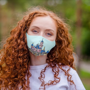 Sleeping Beauty Disneyland Castle Fabric Face Mask