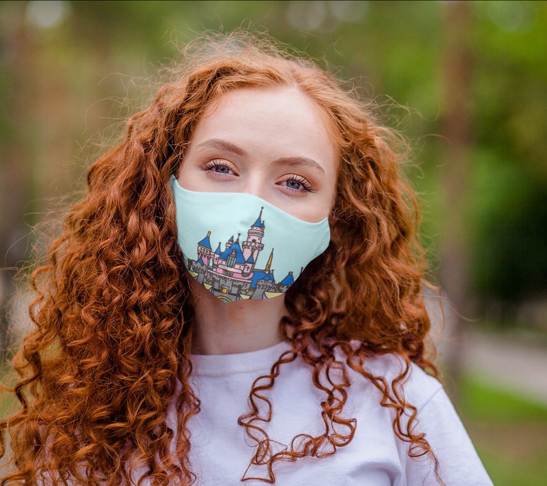 Sleeping Beauty Disneyland Castle Fabric Face Mask image 1