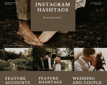 wedding feature accounts list and hashtags for wedding and couple photographers | hashtag list | feature account list | instagram hashtags