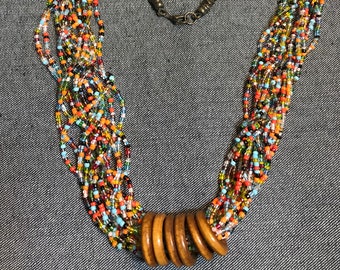 Vintage Beaded Statement Necklace