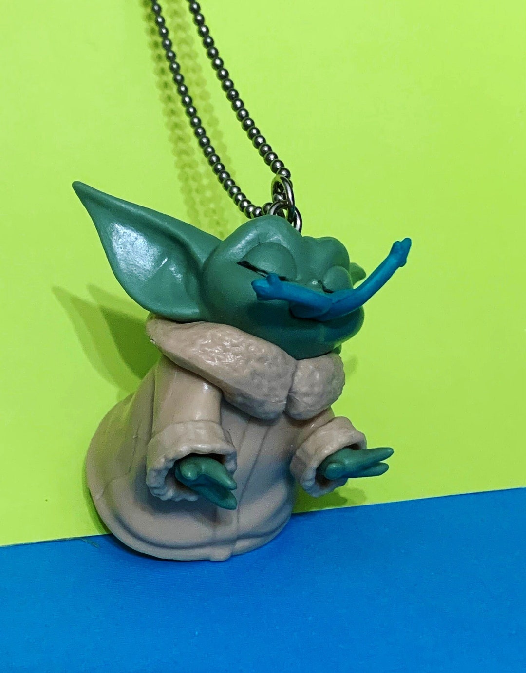 Baby Yoda Eating Frog Legs mandalorian Star Wars Necklace/car Mirror