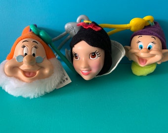 Snow White and the Seven Dwarfs 2001 McDonald's Happy Meal Keychain Clips Your Choice