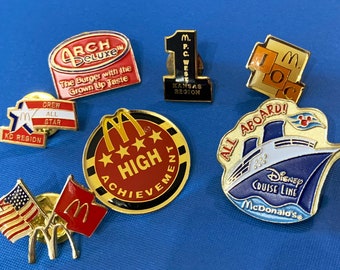 Vintage McDonalds Enamel Pins For Shirt/Lapel/Bag/Hat Your Choice