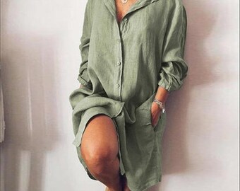 button down long dress