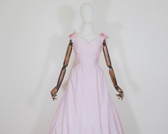 Dreamy Cotton Candy Pink 1970s does 1930s Style Gown Dress - Thirties 30s inspired