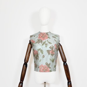 Spring Florals 1950s Blouse with Floral Pattern Top Sleeveless Shirt Vintage - Fifties 50s True Vintage Style VTG
